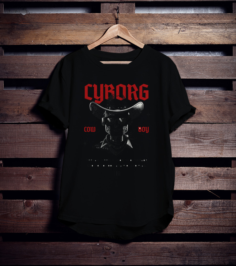 Cyborg Cowboy Yeehaw Meets Silicon Chip Vintage Cyborg Cowboy A Tale Of Two Eras T-Shirt