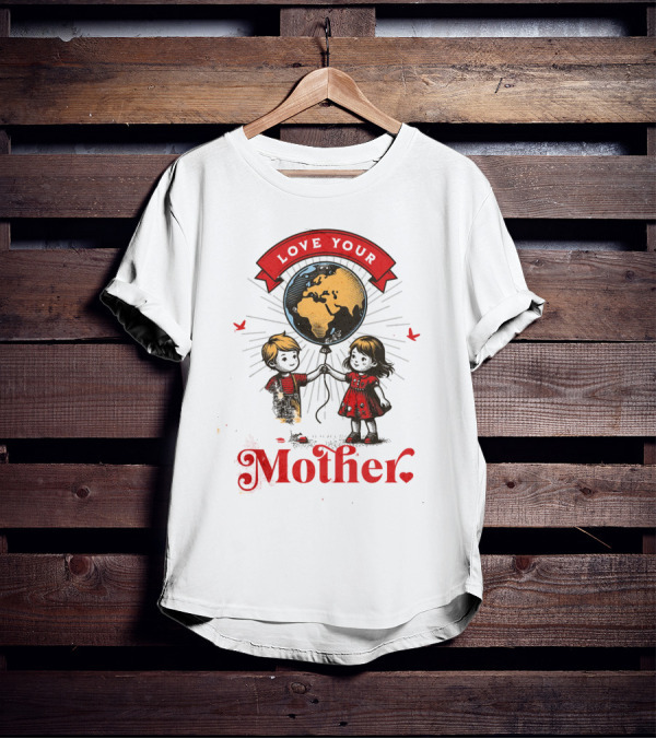 Love Your Mother Children With Planet Earth Earth Day Vintage T-Shirt