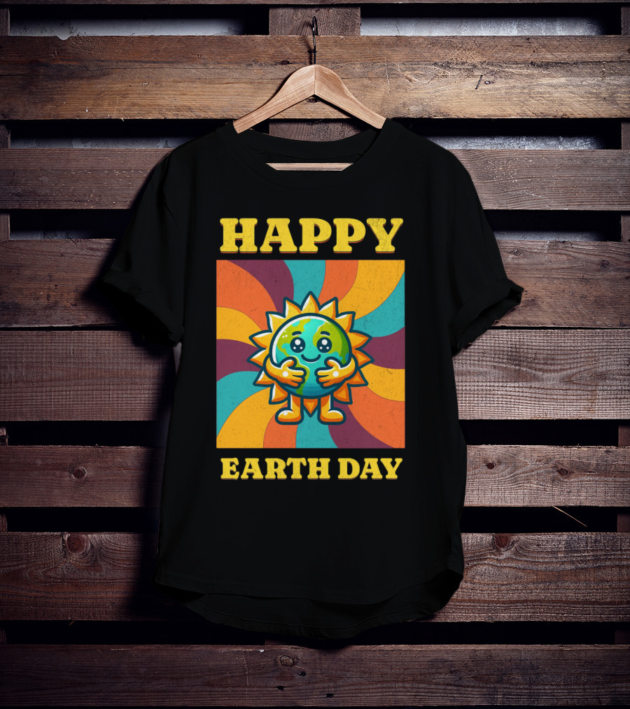 Happy Earth Day Sunshine Spiral T-Shirt