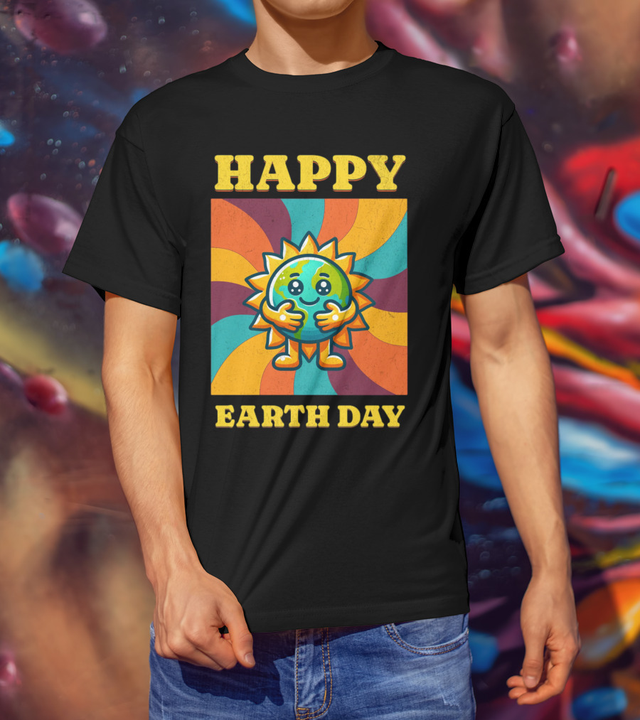 Happy Earth Day Sunshine Spiral T-Shirt