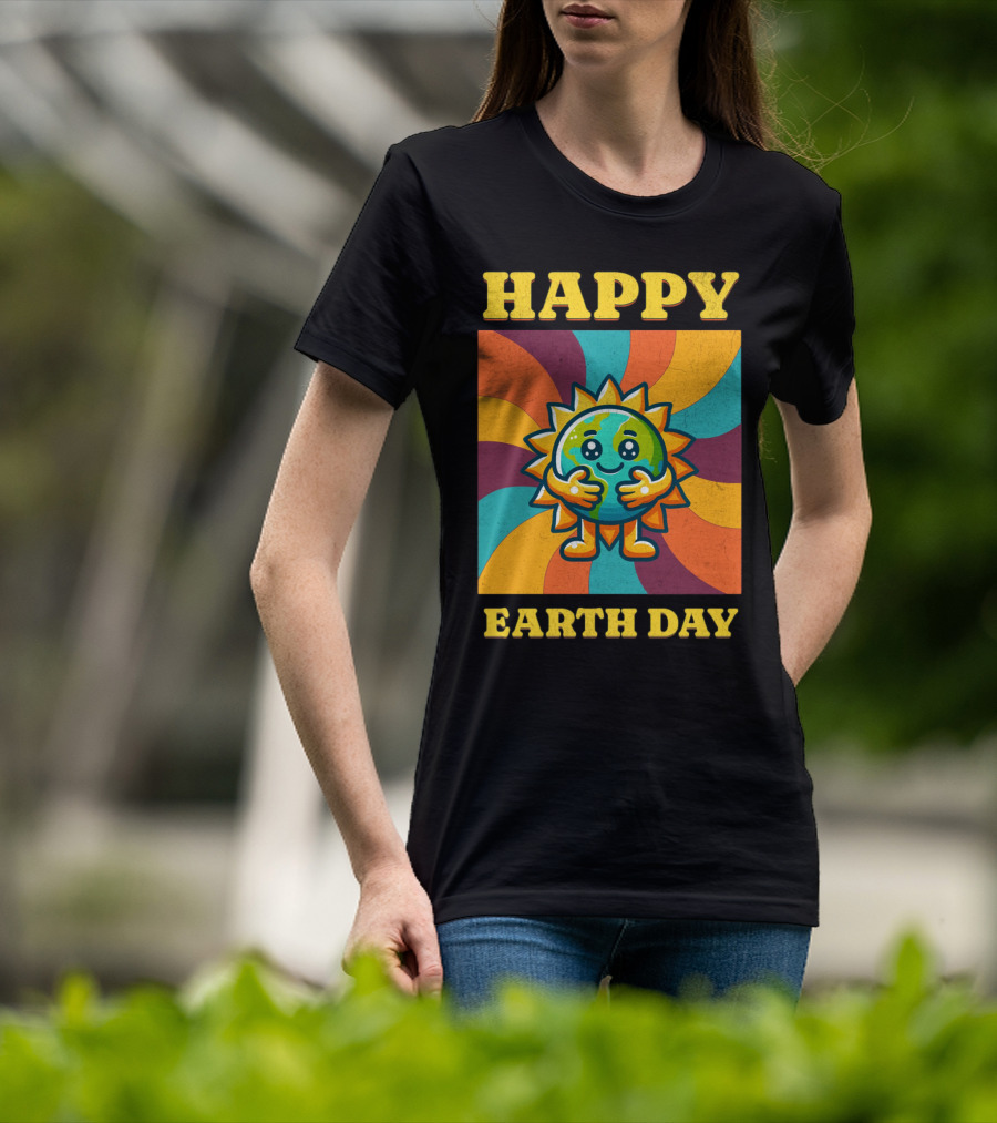 Happy Earth Day Sunshine Spiral T-Shirt