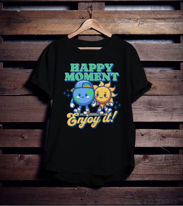 HAPPY MOMENT Enjoy It Planet And Sun Friends T-Shirt