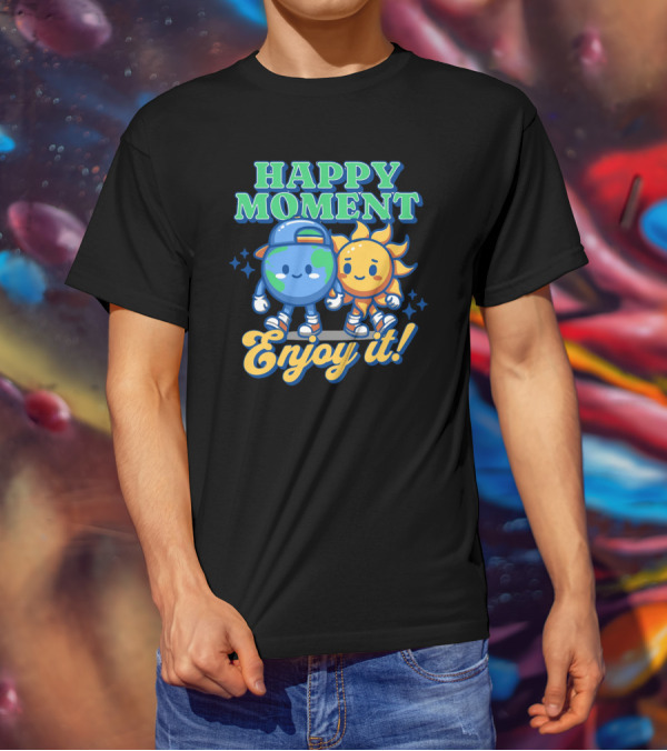 HAPPY MOMENT Enjoy It Planet And Sun Friends T-Shirt