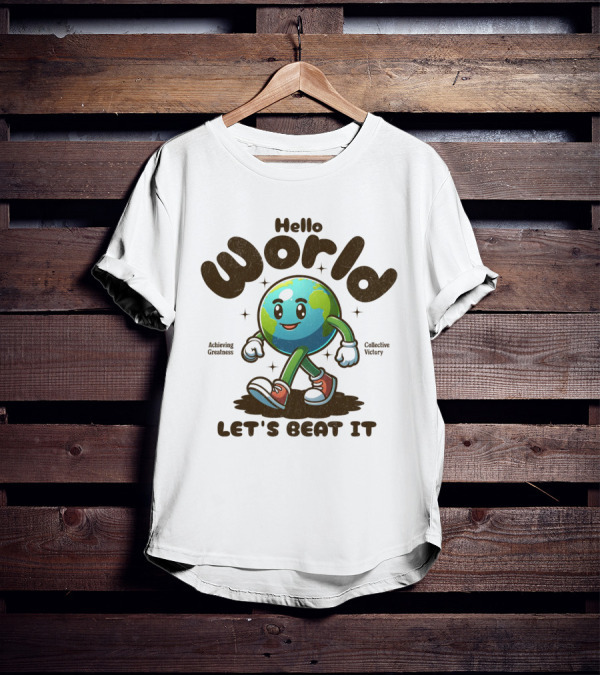 Hello World Earth Walking Let's Beat It T-Shirt