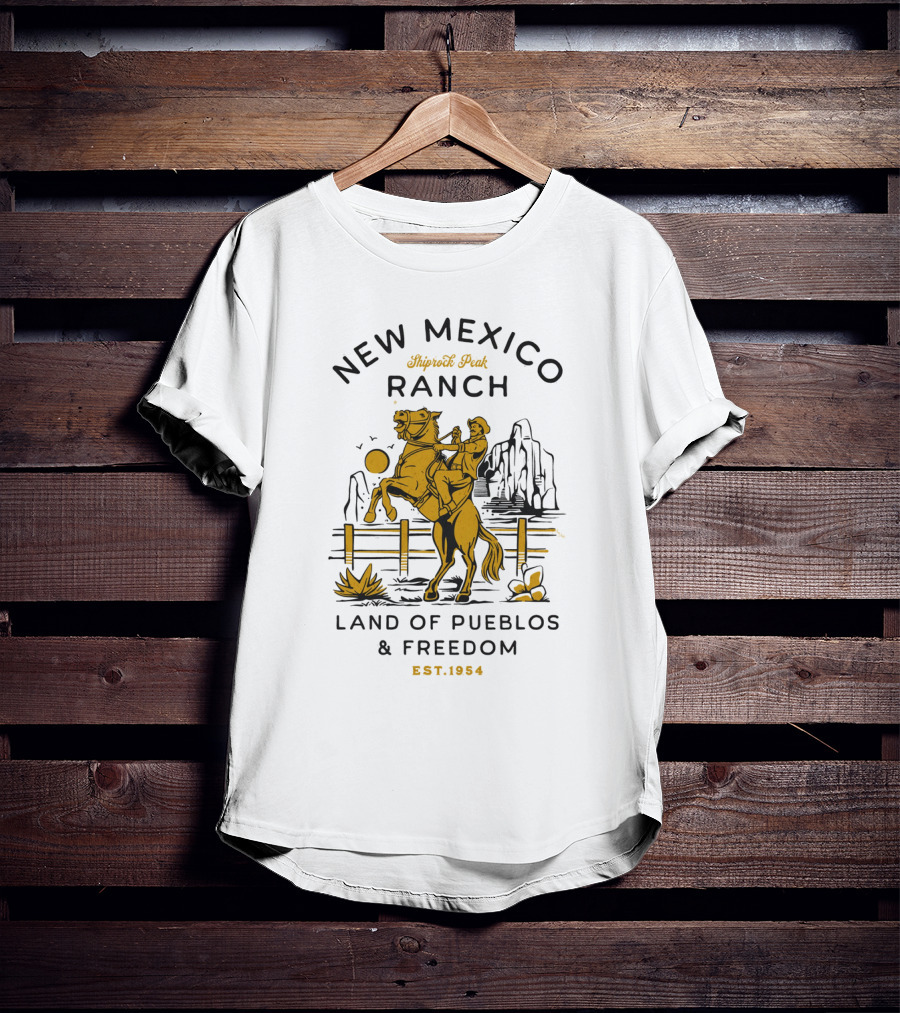 New Mexico Ranch Shiprock Peak Land Of Pueblos And Freedom Est. 1954 T-Shirt