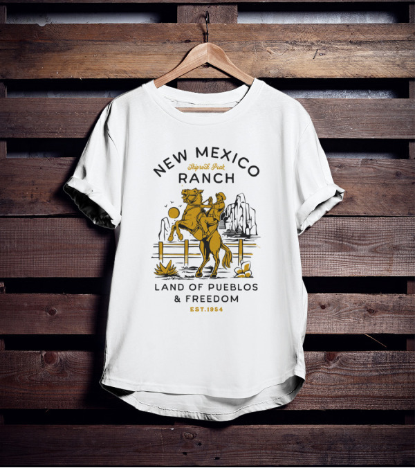 New Mexico Ranch Shiprock Peak Land Of Pueblos And Freedom Est. 1954 T-Shirt