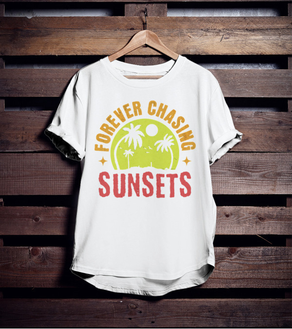 Forever Chasing Sunsets Retro Vintage Summer Vacation T-Shirt