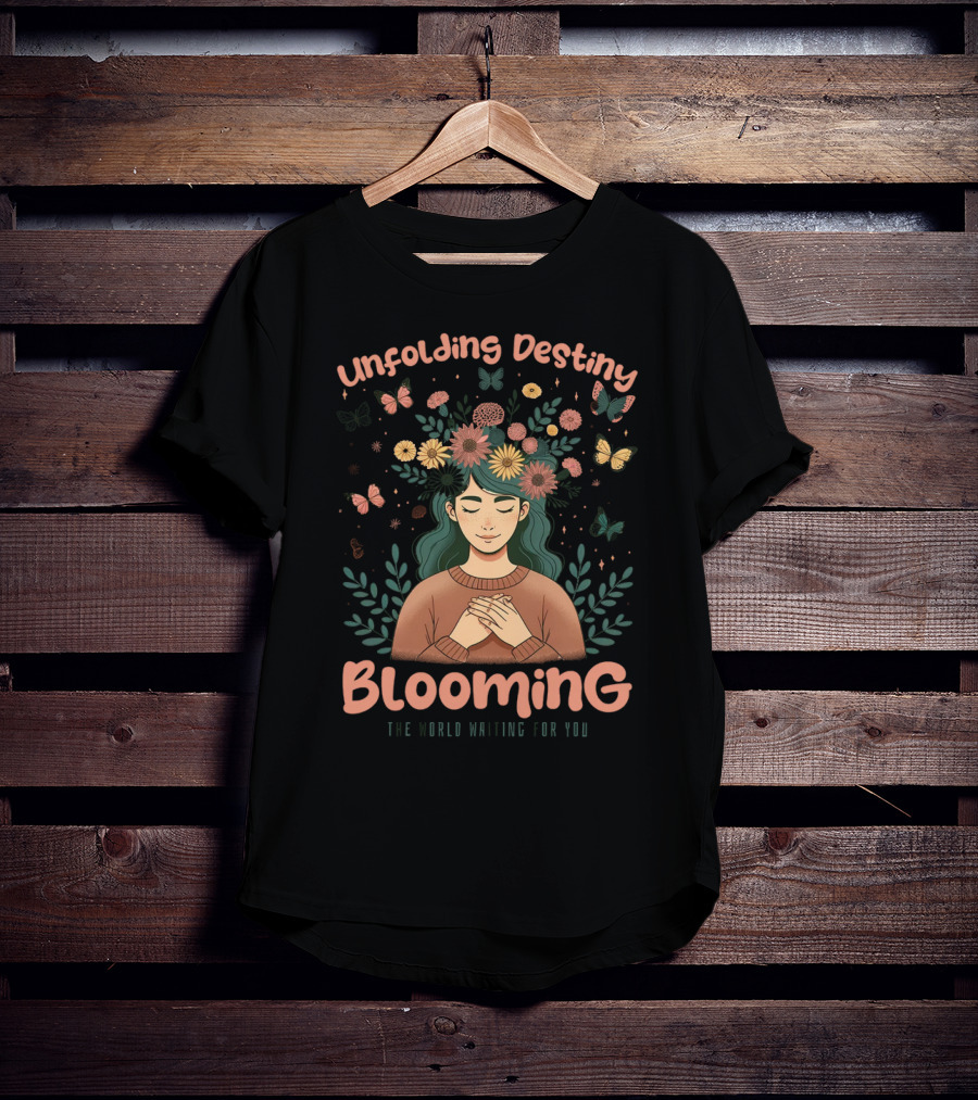 Unfolding Destiny Blooming The World Waiting For You T-Shirt