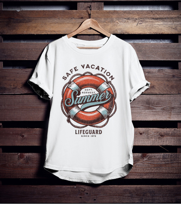 Safe Vacation Summer Dept Norwest Lifeguard Since 1972 T-Shirt