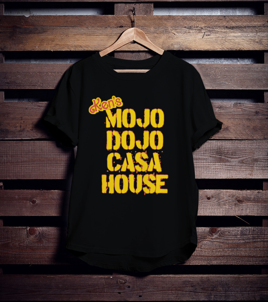 Ken's Mojo Dojo Casa House Yellow Grunge Text T-Shirt