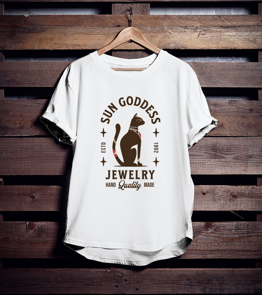 Sun Goddess Jewelry Cat Hand Quality Made Estd 1992 T-Shirt