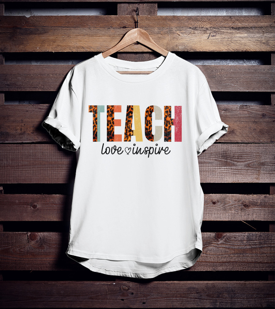 TEACH Leopard Love Inspire T-Shirt