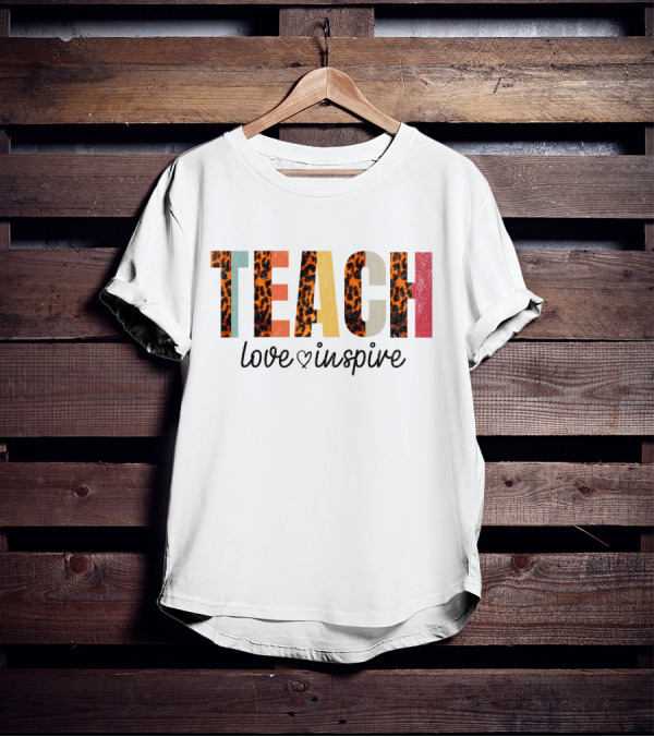 TEACH Leopard Love Inspire T-Shirt