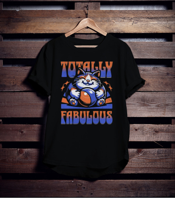 Totally Fabulous Cat With Beach Ball And Stars T-Shirt