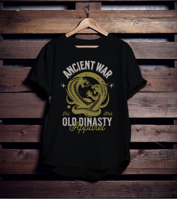 Ancient War Old Dinasty Apparel Dragon And Snake Fighting T-Shirt