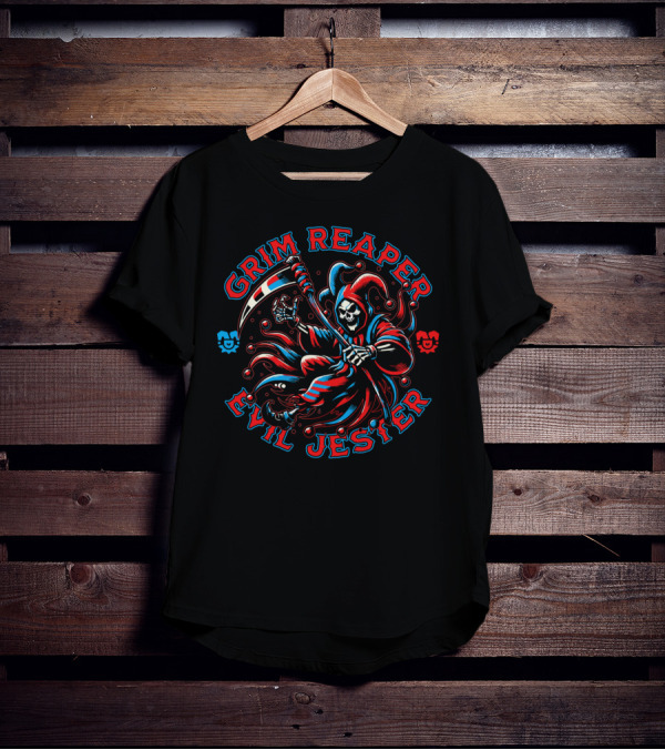 Grim Reaper Evil Jester Horror Clown Death Circus T-Shirt