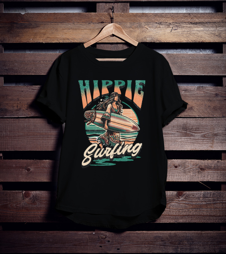 Hippie Surfing Retro Wave Sunset Vibes T-Shirt