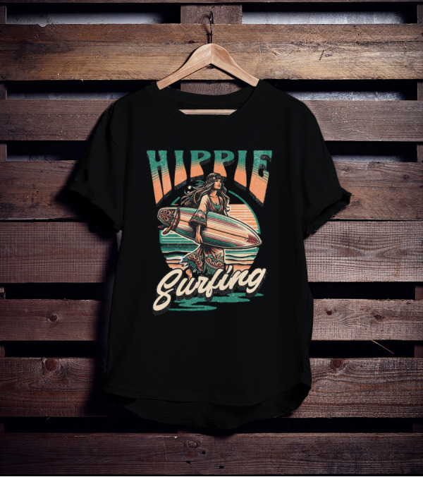Hippie Surfing Retro Wave Sunset Vibes T-Shirt
