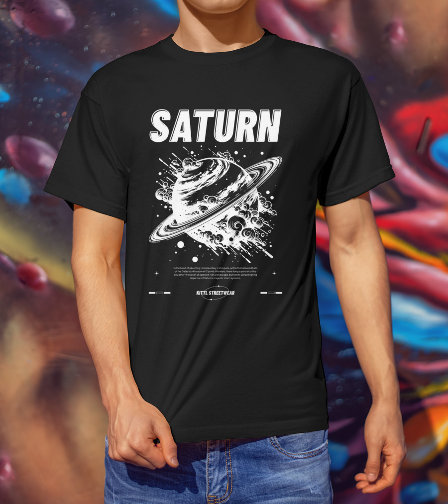 Saturn Kittl Streetwear Y2K Retro Planetary T-Shirt