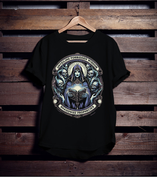 Unveiling Forbidden Wisdom Shadowed Prophecies T-Shirt