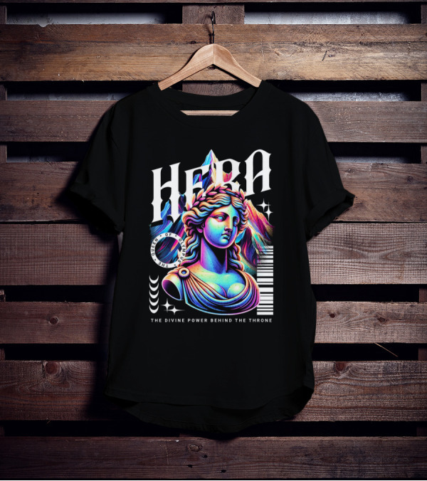Hera Queen Of Olympus Neon Y2K The Divine Power Behind The Throne T-Shirt