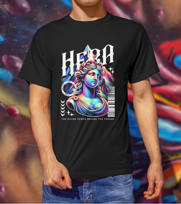 Hera Queen Of Olympus Neon Y2K The Divine Power Behind The Throne T-Shirt