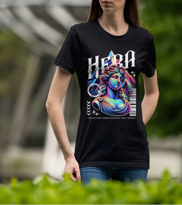 Hera Queen Of Olympus Neon Y2K The Divine Power Behind The Throne T-Shirt
