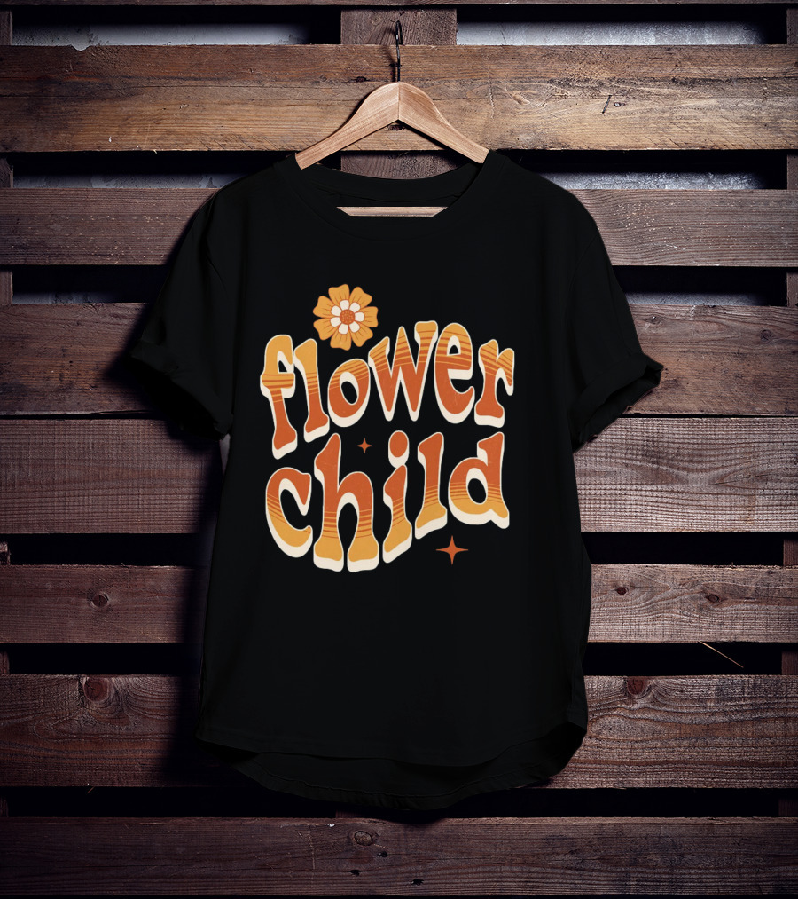 Flower Child Retro Vibe 70s T-Shirt