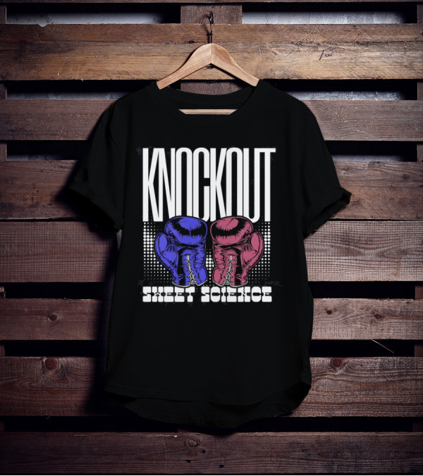 KNOCKOUT SWEET SCIENCE Boxing Gloves T-Shirt