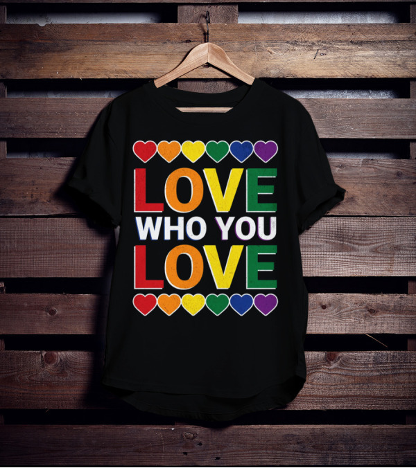 Love Who You Love Colorful Rainbow Hearts T-Shirt