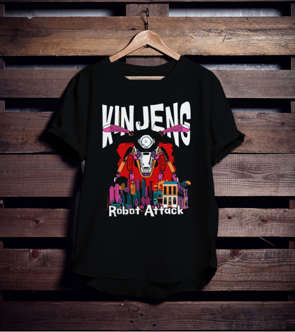 KINJENG Robot Attack Cityscape Adventure T-Shirt