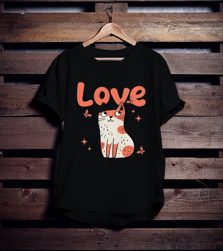 Born To Love Unleash The Pawsitivity Cat Butterflies T-Shirt