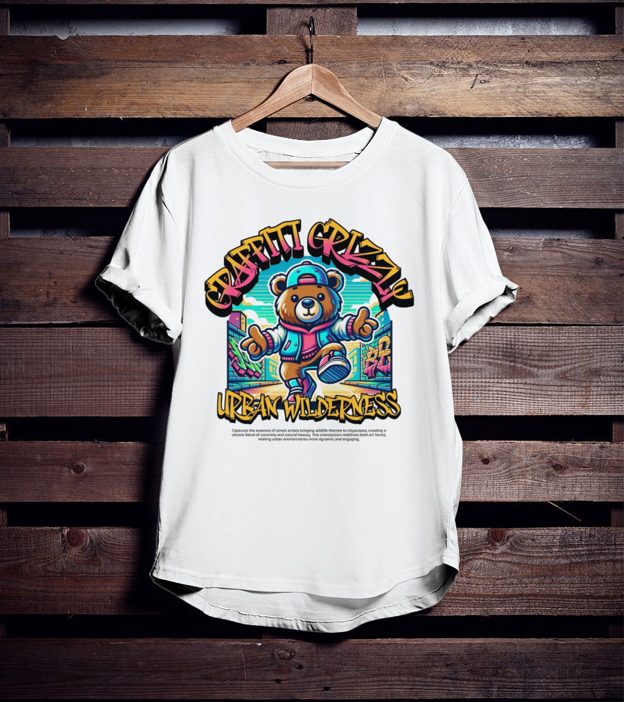 GRAFFITI GRIZZLY URBAN WILDERNESS T-Shirt