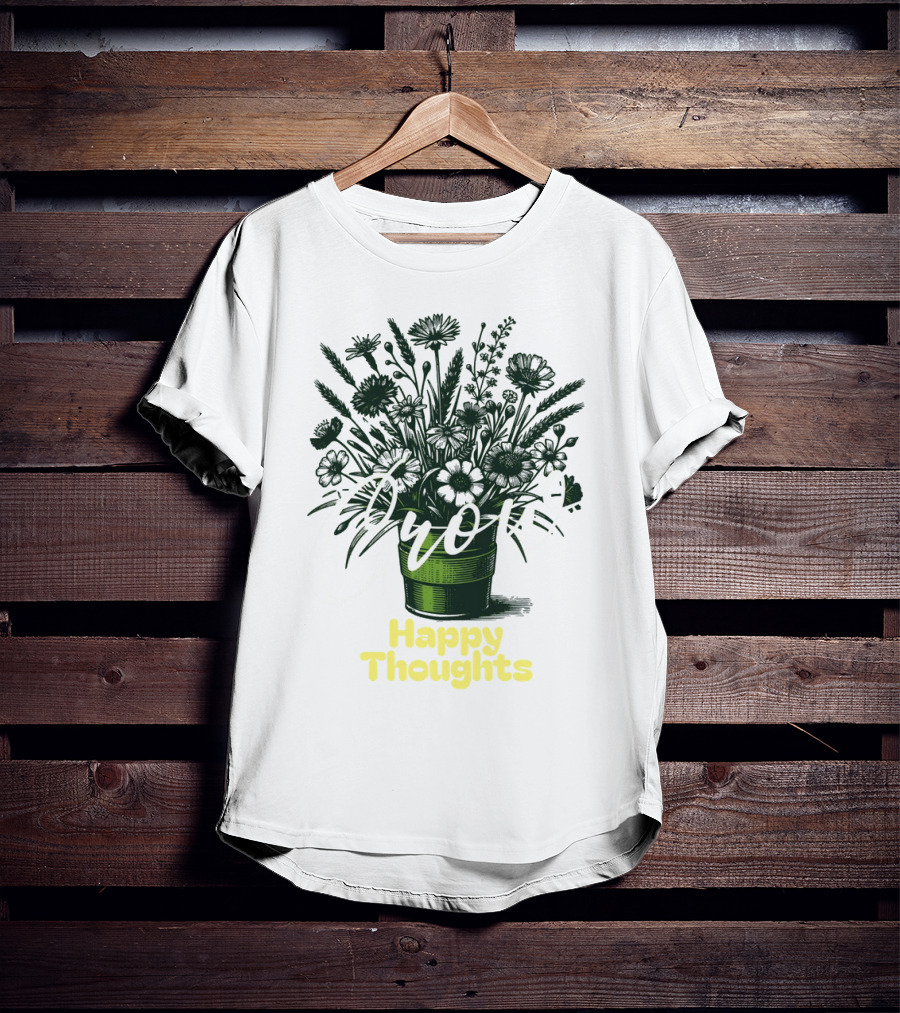 Grow Happy Thoughts Plant Lover T-Shirt