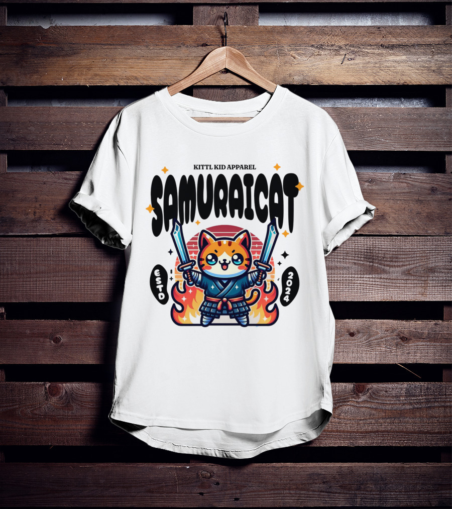 KITTL KID APPAREL SAMURAI CAT ESTD T-Shirt