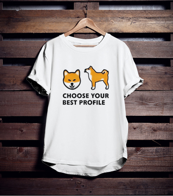 Shiba Inu Choose Your Best Profile Dog Silhouette And Face T-Shirt