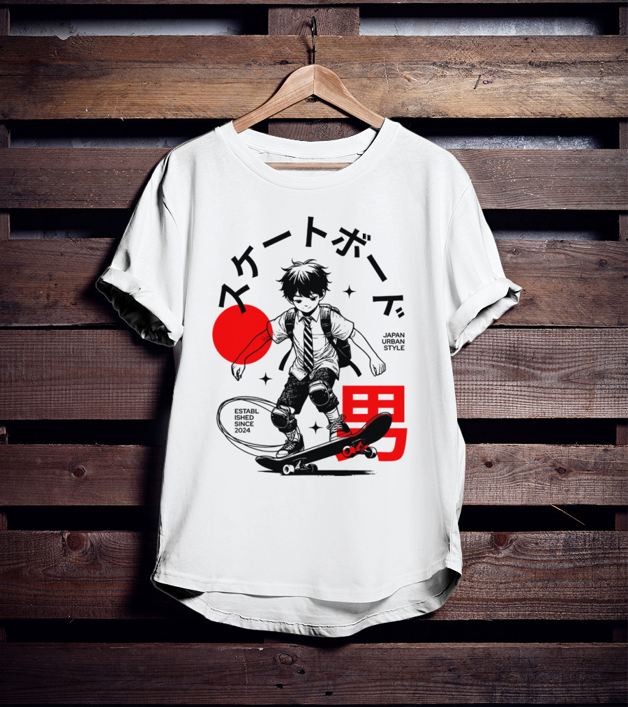 Skateboarde Japan Urban Style Established Since T-Shirt