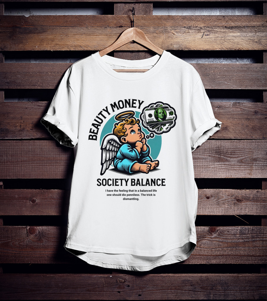 BEAUTY MONEY SOCIETY BALANCE Angel Dreaming Dollar Halo T-Shirt