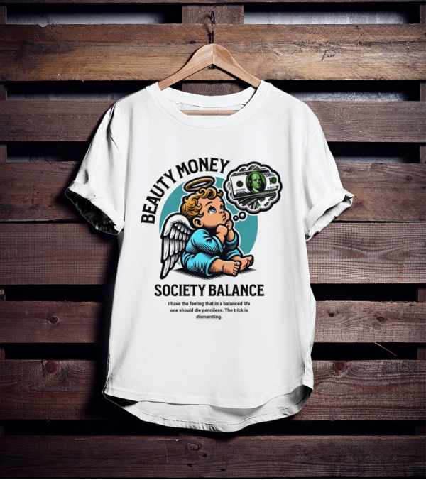 BEAUTY MONEY SOCIETY BALANCE Angel Dreaming Dollar Halo T-Shirt