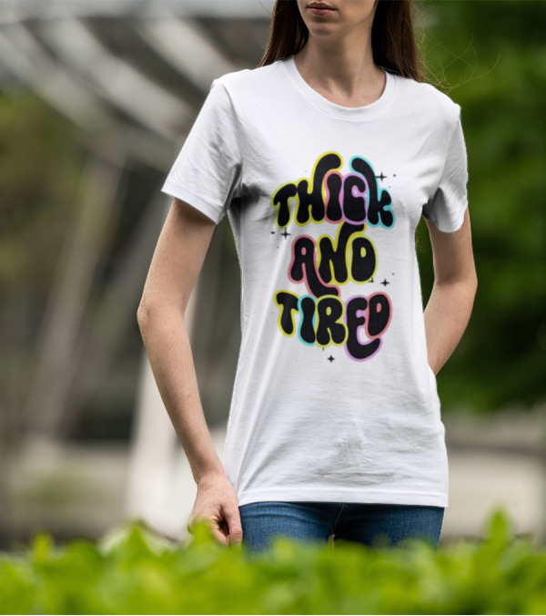 Thick And Tired Retro Neon Psychedelic T-Shirt