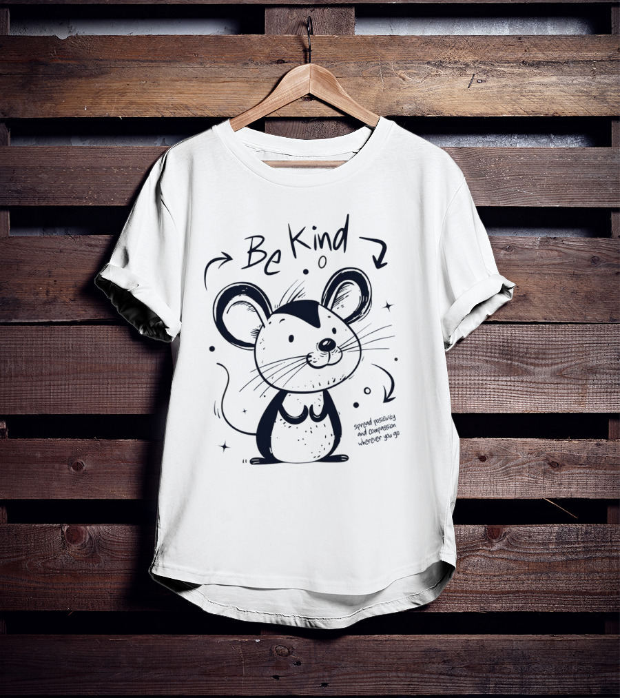 Be Kind Spread Positivity And Compassion Wherever You Go Cute Mouse T-Shirt