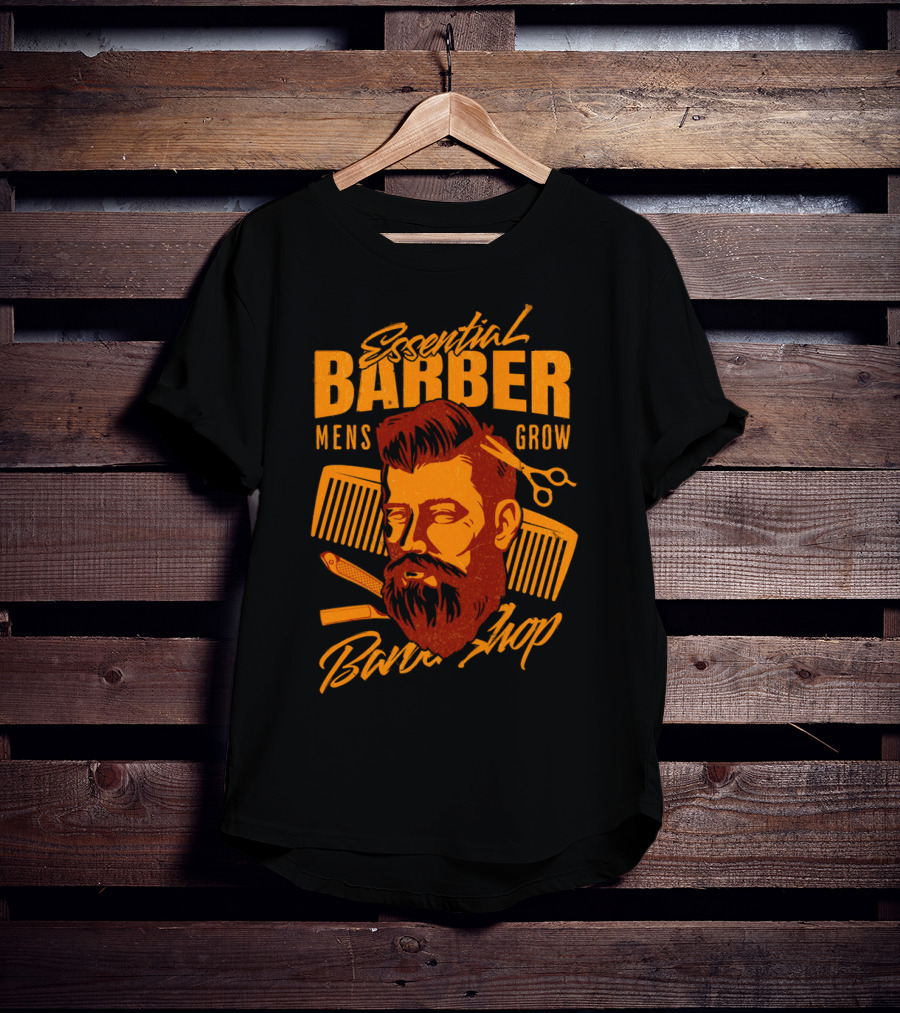 Essential Barber Mens Grow Barber Shop T-Shirt