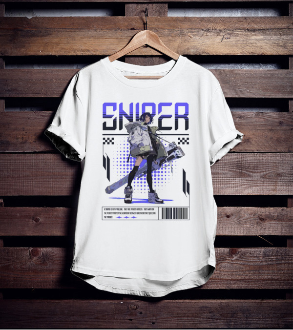 SNIPER Neo-Tokyo Military Warrior Tactical Future Perspective Assassination Squad T-Shirt