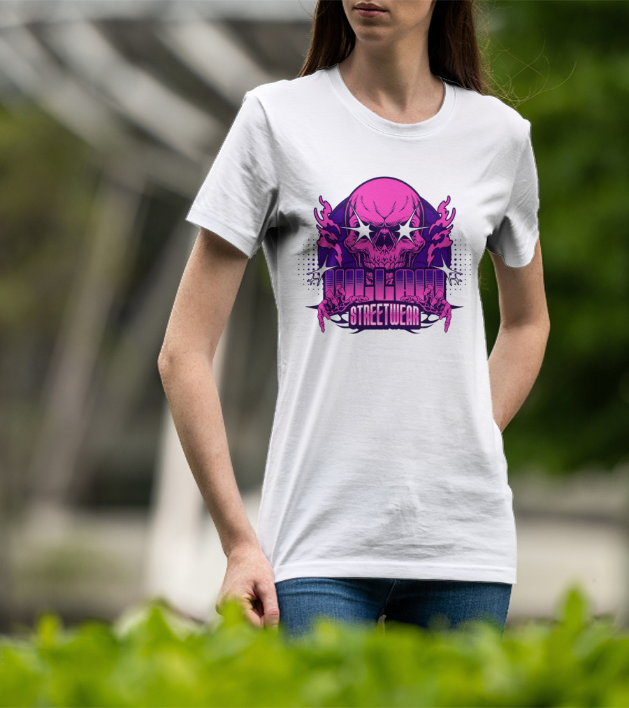 Villain Streetwear Skull Flames Urban Gothic Aesthetic T-Shirt