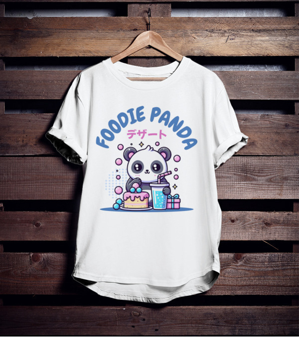 FOODIE PANDA デザート Cake Drink Gift Bubbles T-Shirt