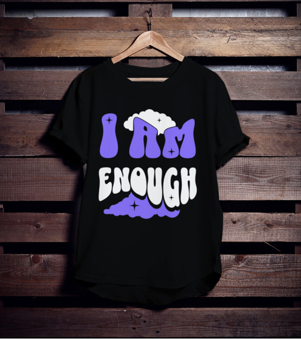 I Am Enough Groovy Cloud And Stars T-Shirt