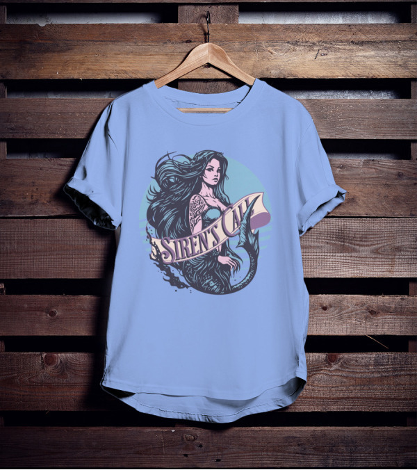Siren's Call Mermaid Tattoo Ocean Waves T-Shirt