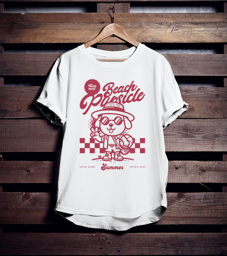 Trademark Beach Pupsicle Summer Aesthetic Retro T-Shirt