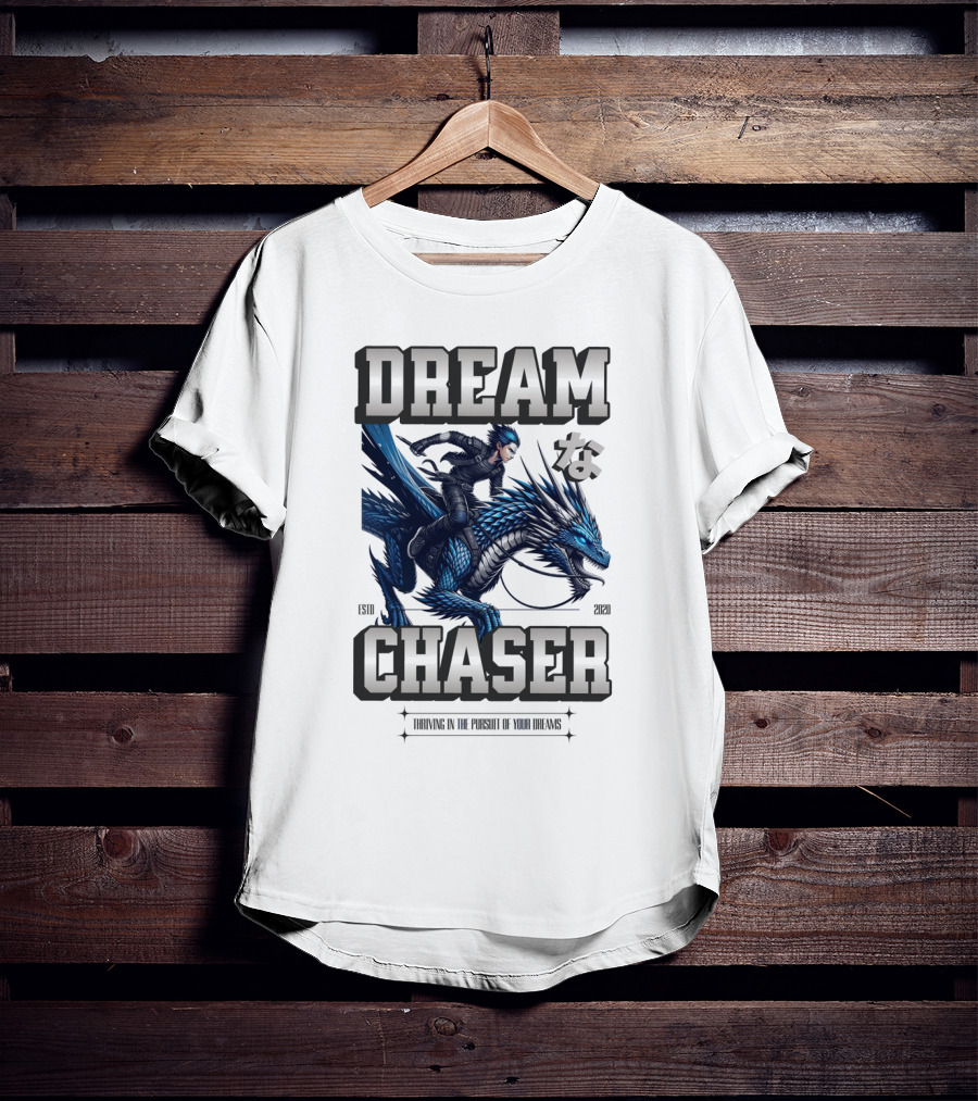 DREAM CHASER な Blue Dragon Rider T-Shirt