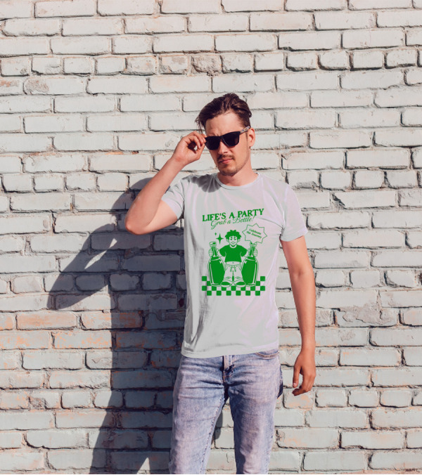 LIFE'S A PARTY Grab A Bottle Celebrate The Journey T-Shirt